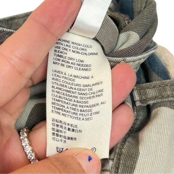 Anthropologie Camo Utility Relaxed Carpenter Overalls Cotton Stretch Size 6 - Picture 10 of 13